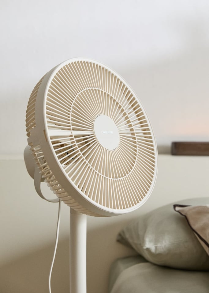 Foldable Air Stand - 50W Foldable Pedestal Fan - Off White