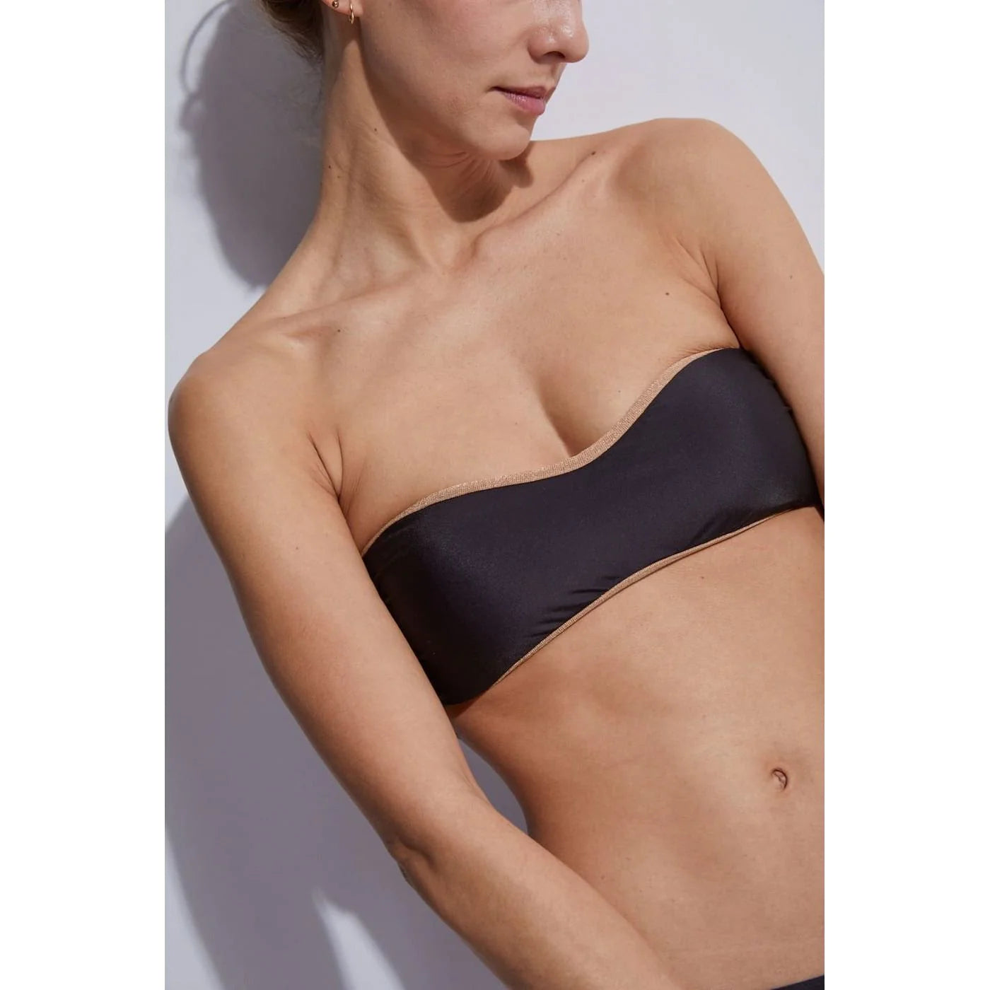 Top de bikini Monica - Negro-Dorado - Mujer