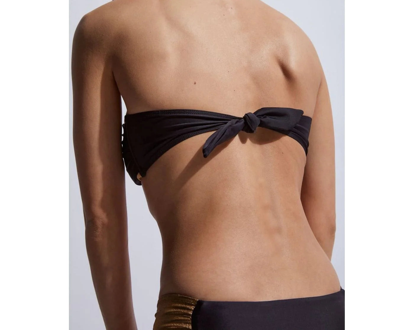 Top de bikini Monica - Negro-Dorado - Mujer