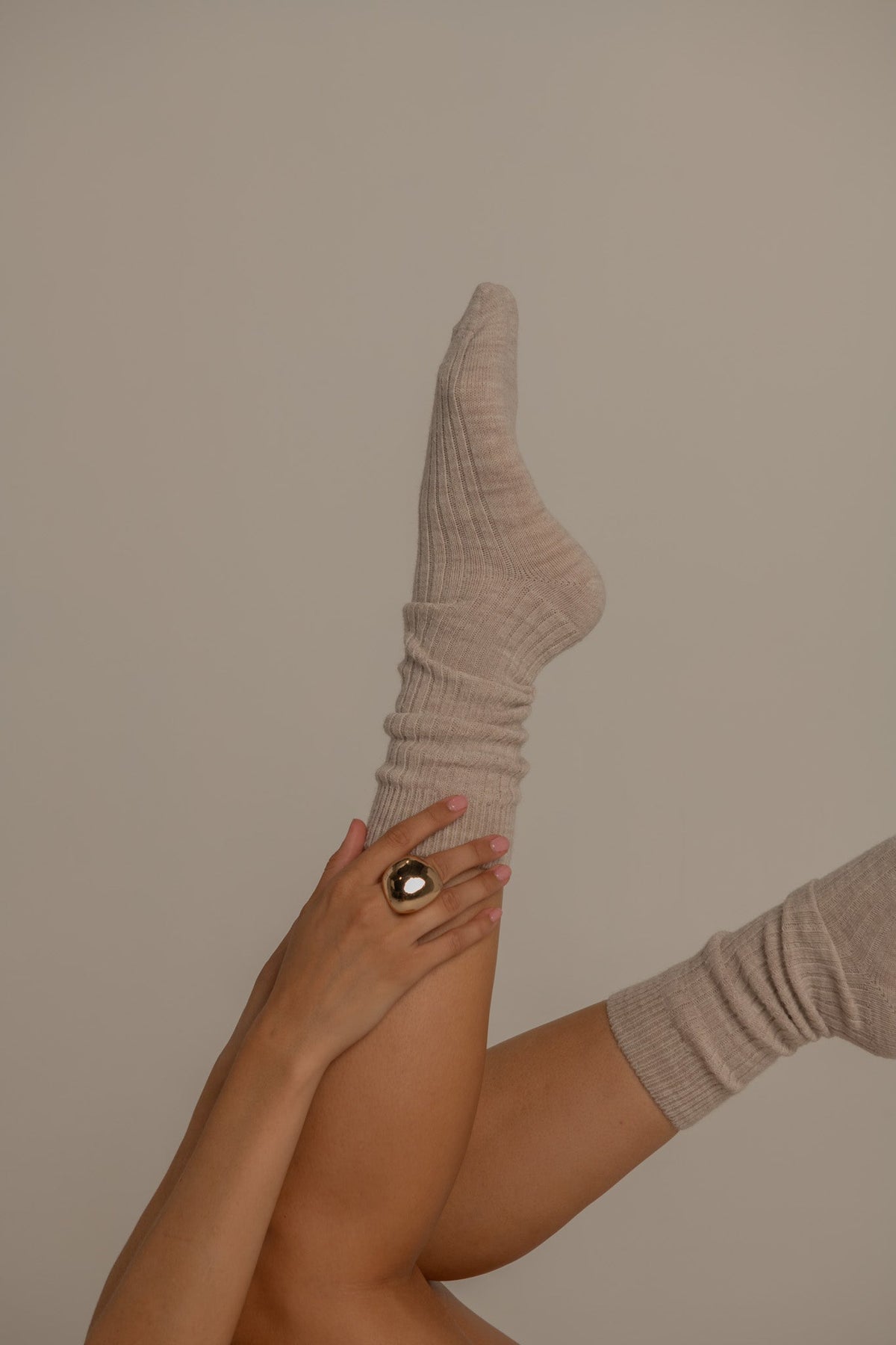 Calcetines Lana Alpaca Camel Claro