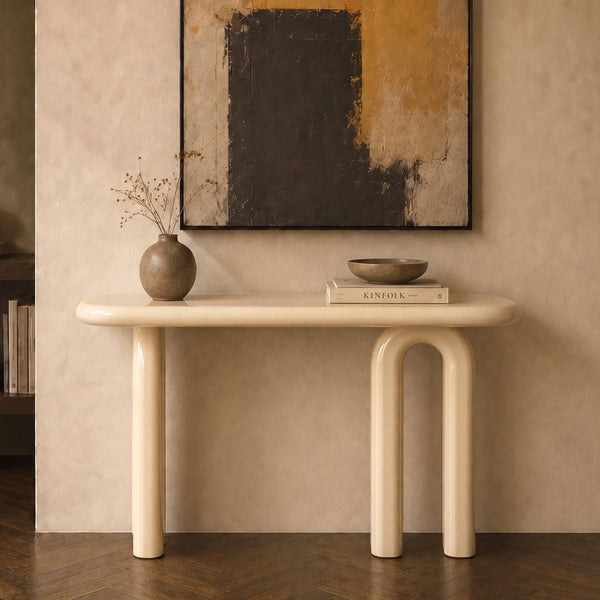 Opale - Console Laquée Blanche En Mdf