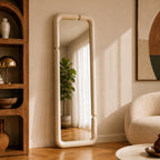 Silk - White Lacquered Rectangular Mirror