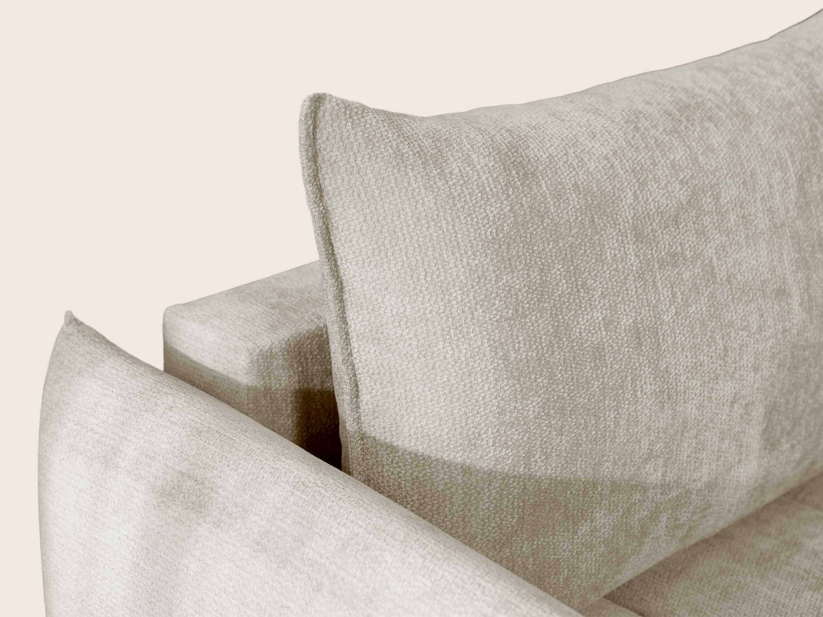 Ambroise - 4-Seater Corner Sofa Bed With Storage - Textured Velvet - Beige