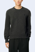 Ami Paris - Ami De Coeur Round Neck Sweater in Charcoal Cashmere