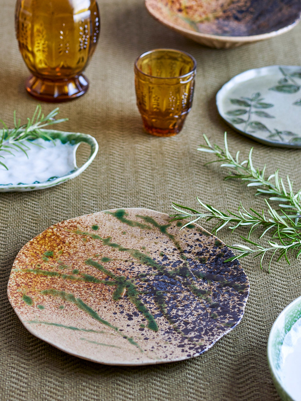 Larken - Set of 6 Plates - Multicolour - Stoneware