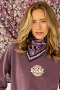 Small Foulard Manika Amaryllis - Amaryllis Navy Cherry
