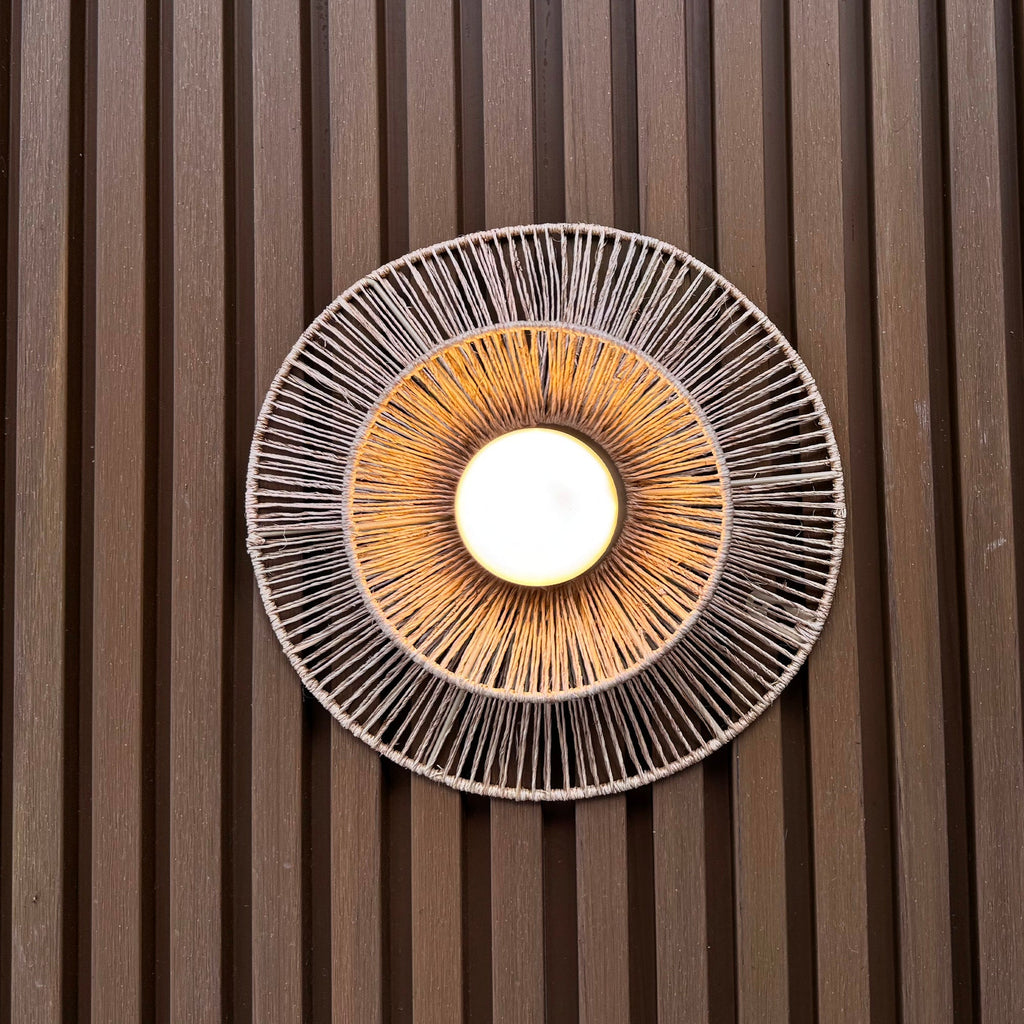 Dalia - Applique Murale Sans Fil - Rotin - Beige