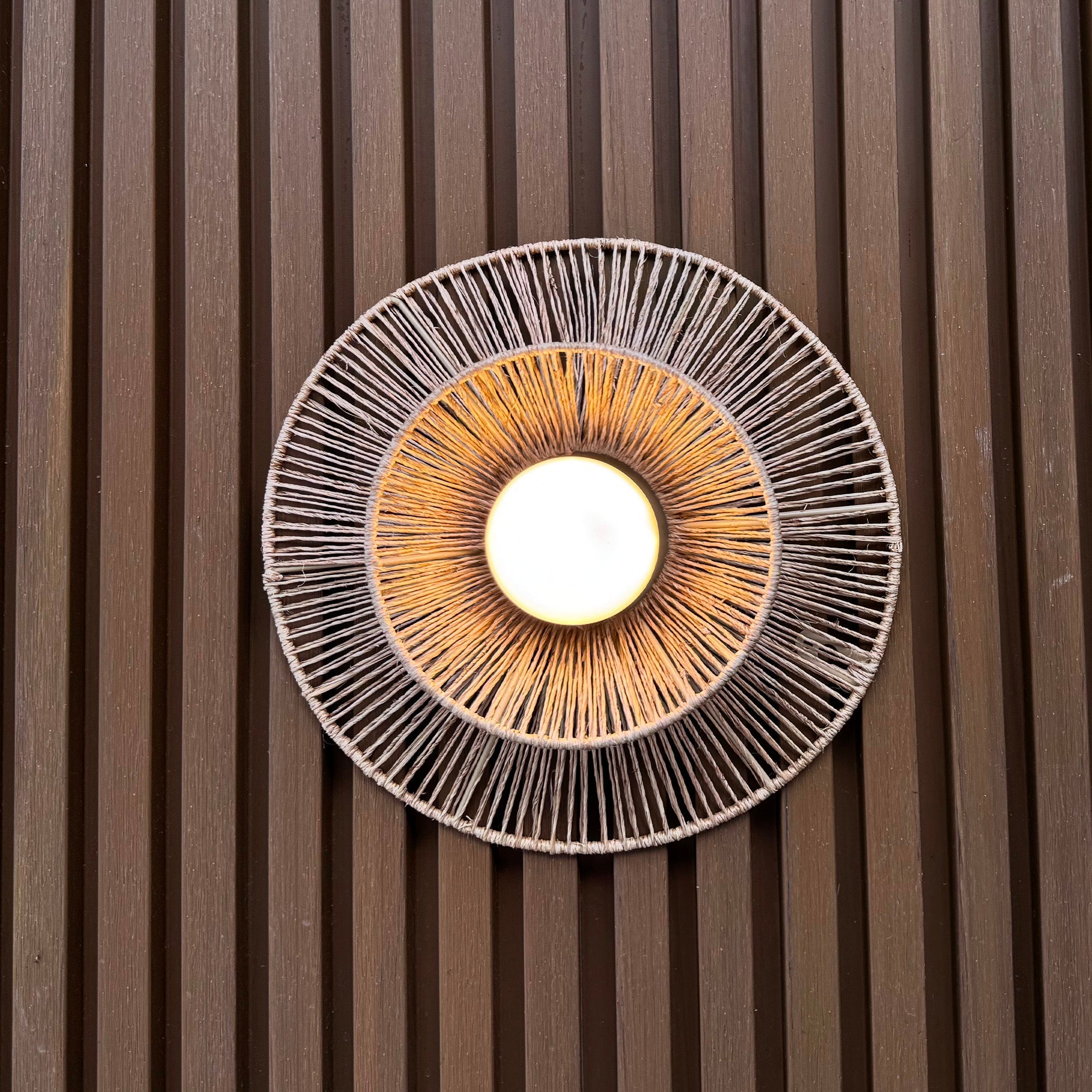 Dalia - Applique Murale Sans Fil - Rotin - Beige
