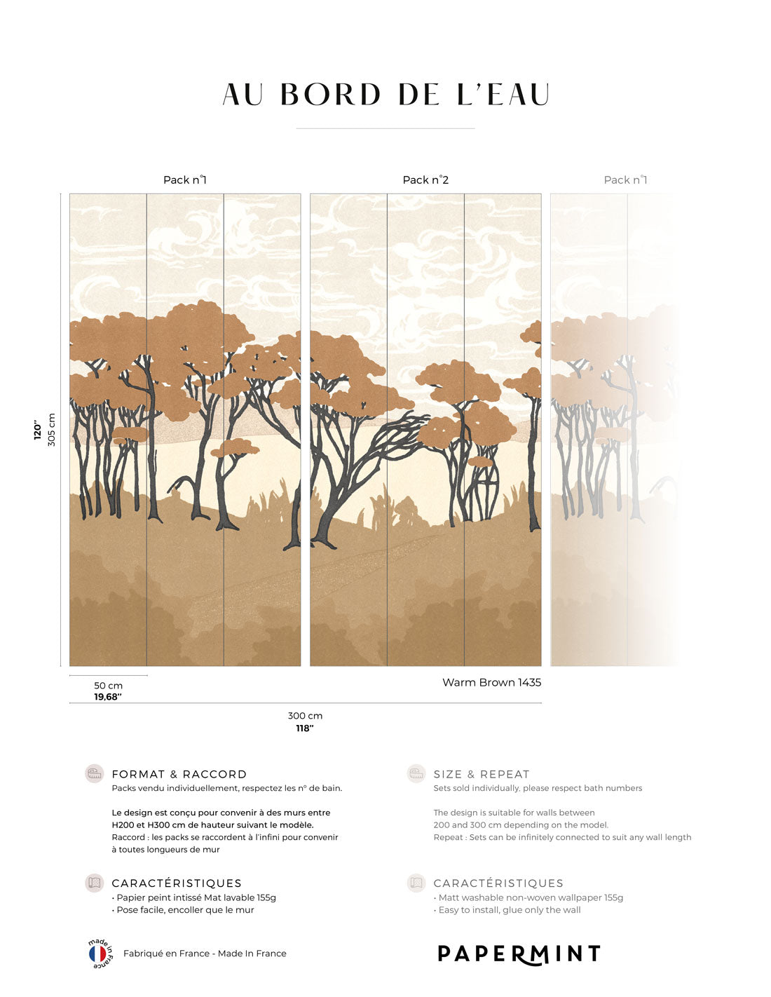 Fototapet Au Bord De L'Eau – Warm Brown