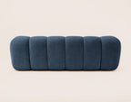 Ava - 3-Seater Sofa - Textured Velvet - Navy Blue