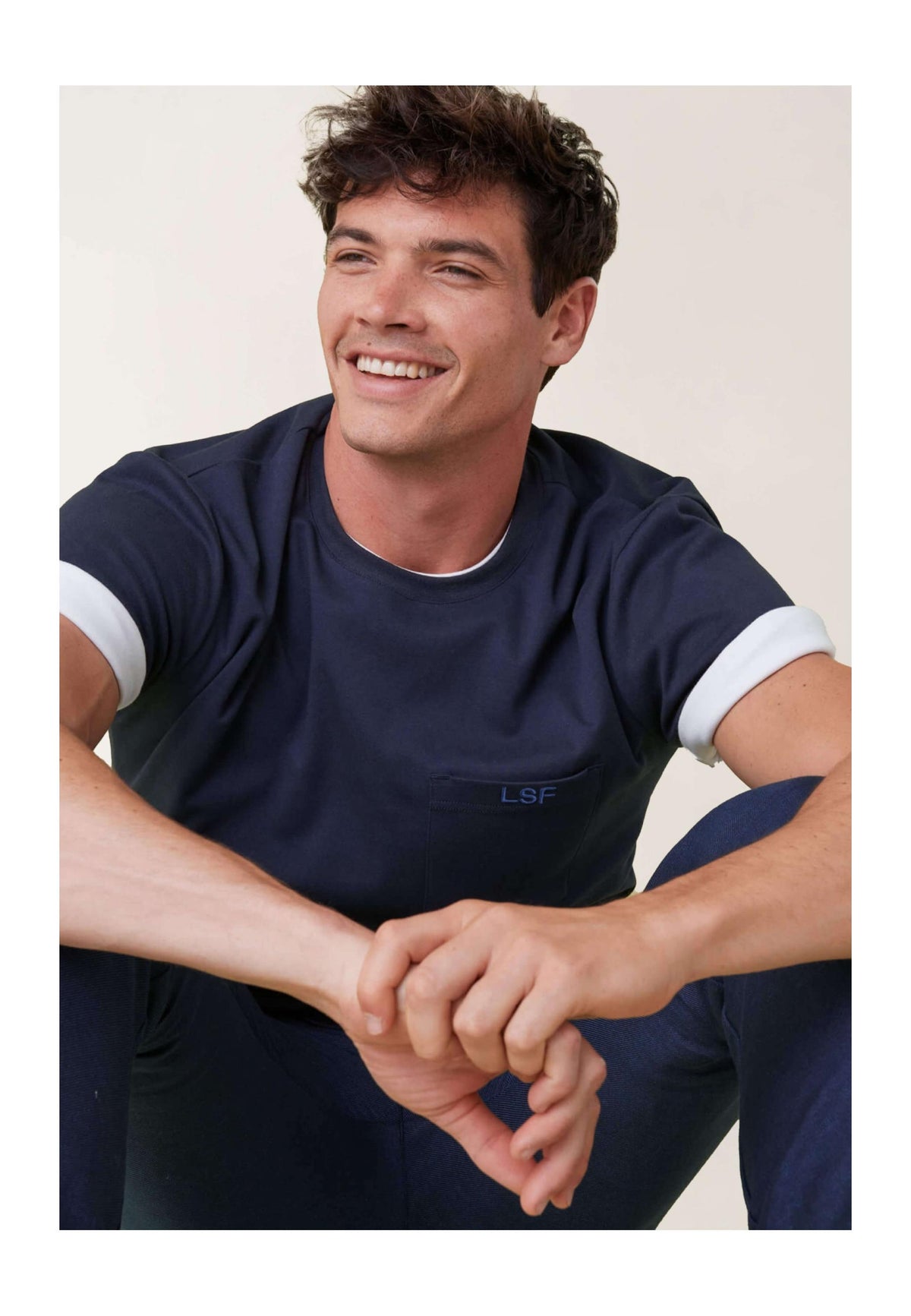 T-Shirt Con Taschino Sul Petto Sasha In Cotone - Blu Navy