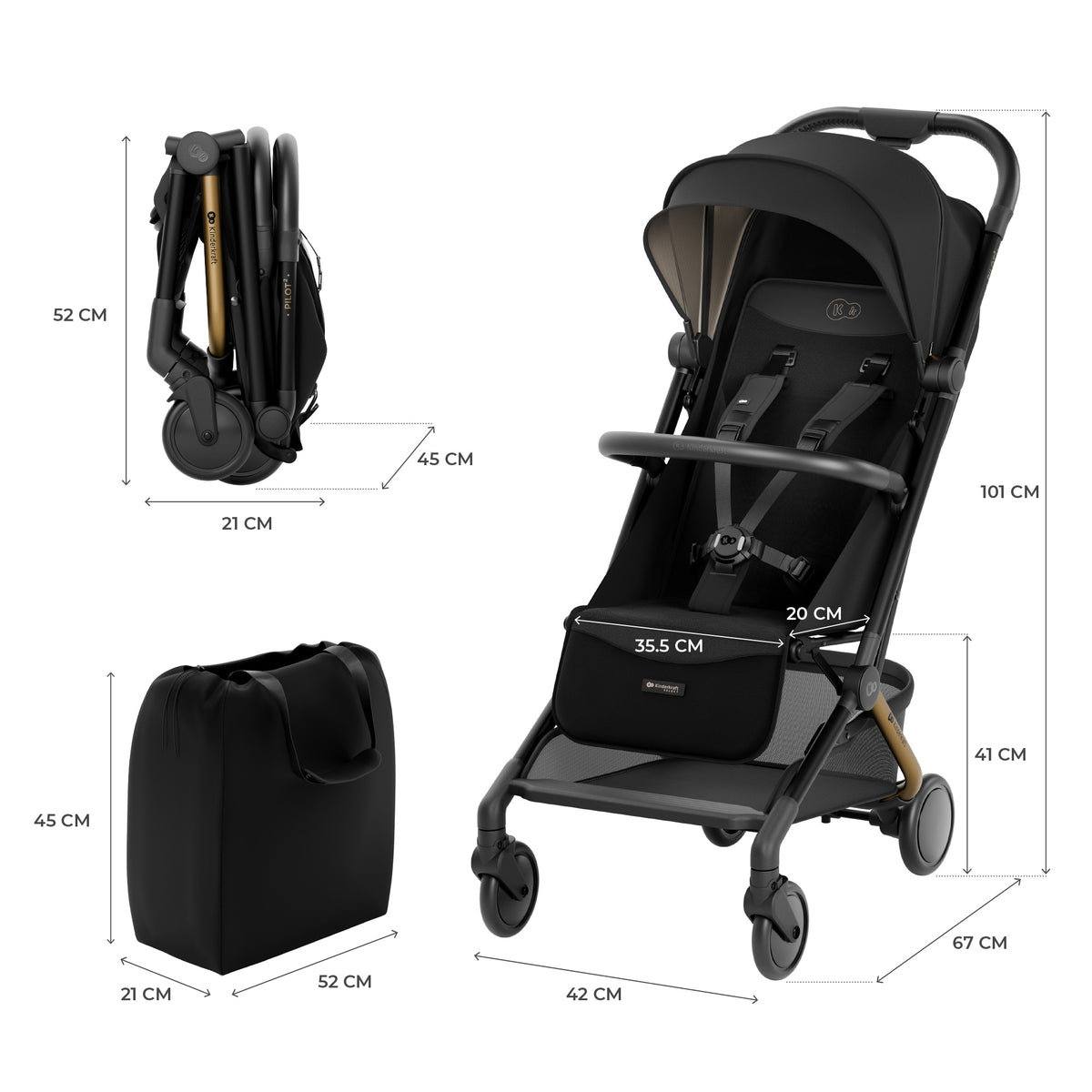 Poussette Cabine Pilot 2 Noir