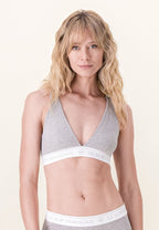Soutien-Gorge Triangle Sans Armature Séduisante En Coton - Gris Chiné