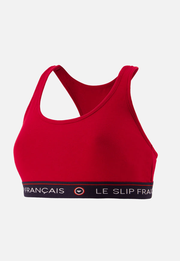 Brassière Tapageuse En Coton - Rouge Cerise