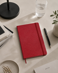 Cuaderno Textil Grande 13X21 - Páginas Rayadas - Rojo Burdeos