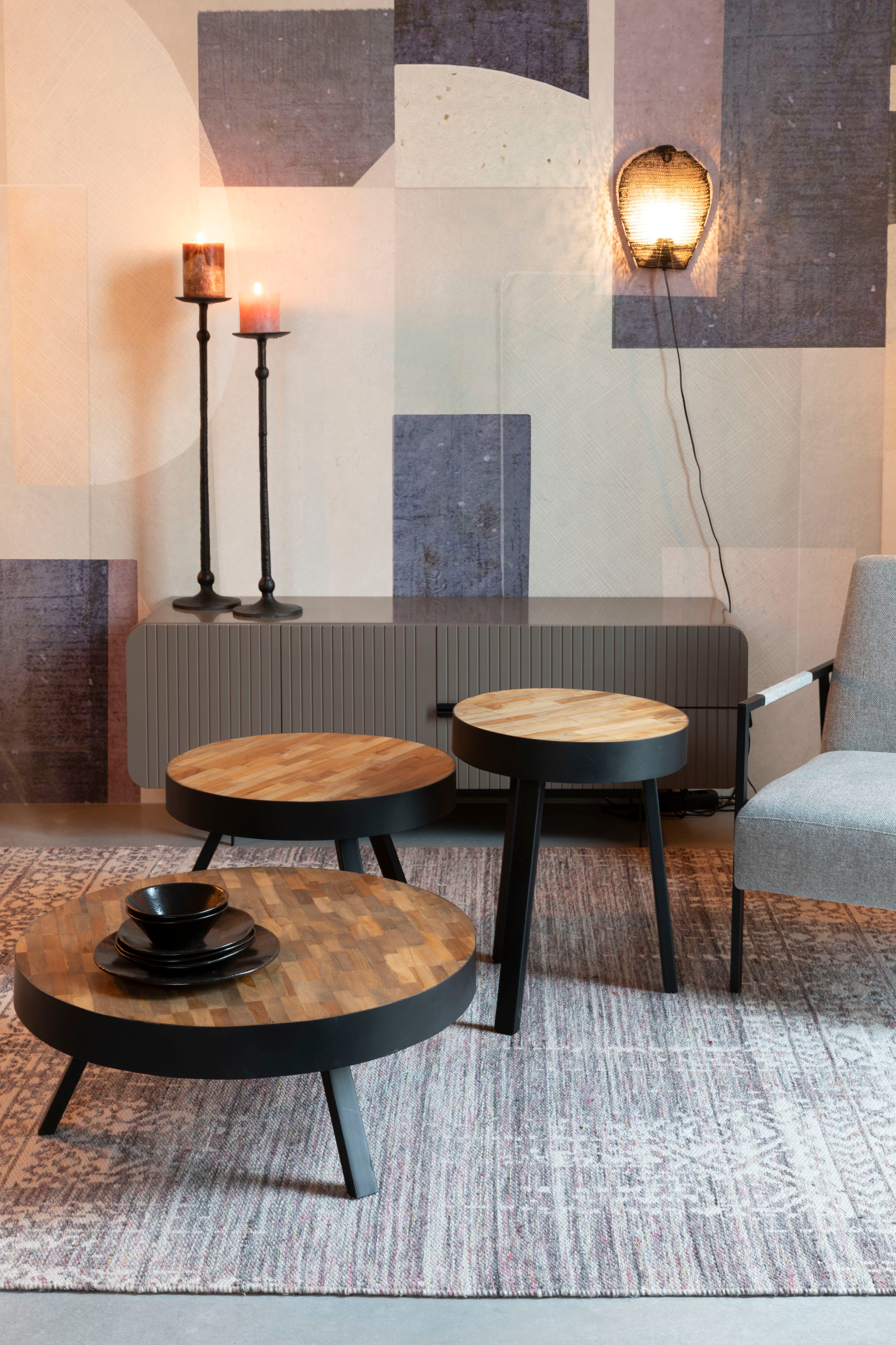 Lea - Aplique de Pared - Metal - Negro