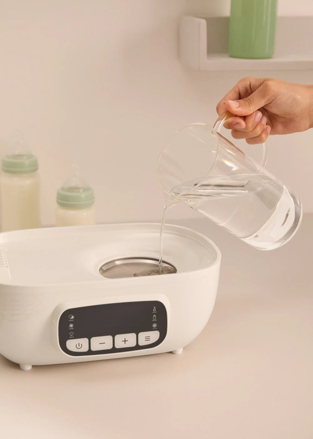 Baby Bottle Care - Multifunction Steriliser with Drying for 8 Bottles - Off-White