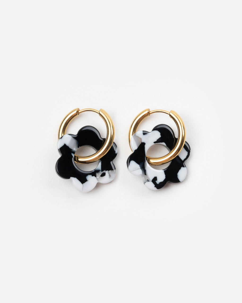 Baby Fleurette Earrings - Black And White