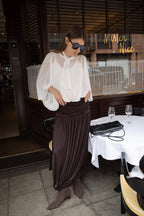 Gonna Balloon Hem Midi - Marrone