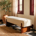 Sally - Panca - Tessuto E Legno - Beige
