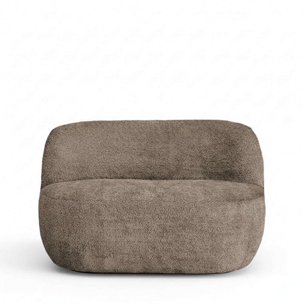 Mo - Banquette 2 Places - Tissu Bouclette - Taupe