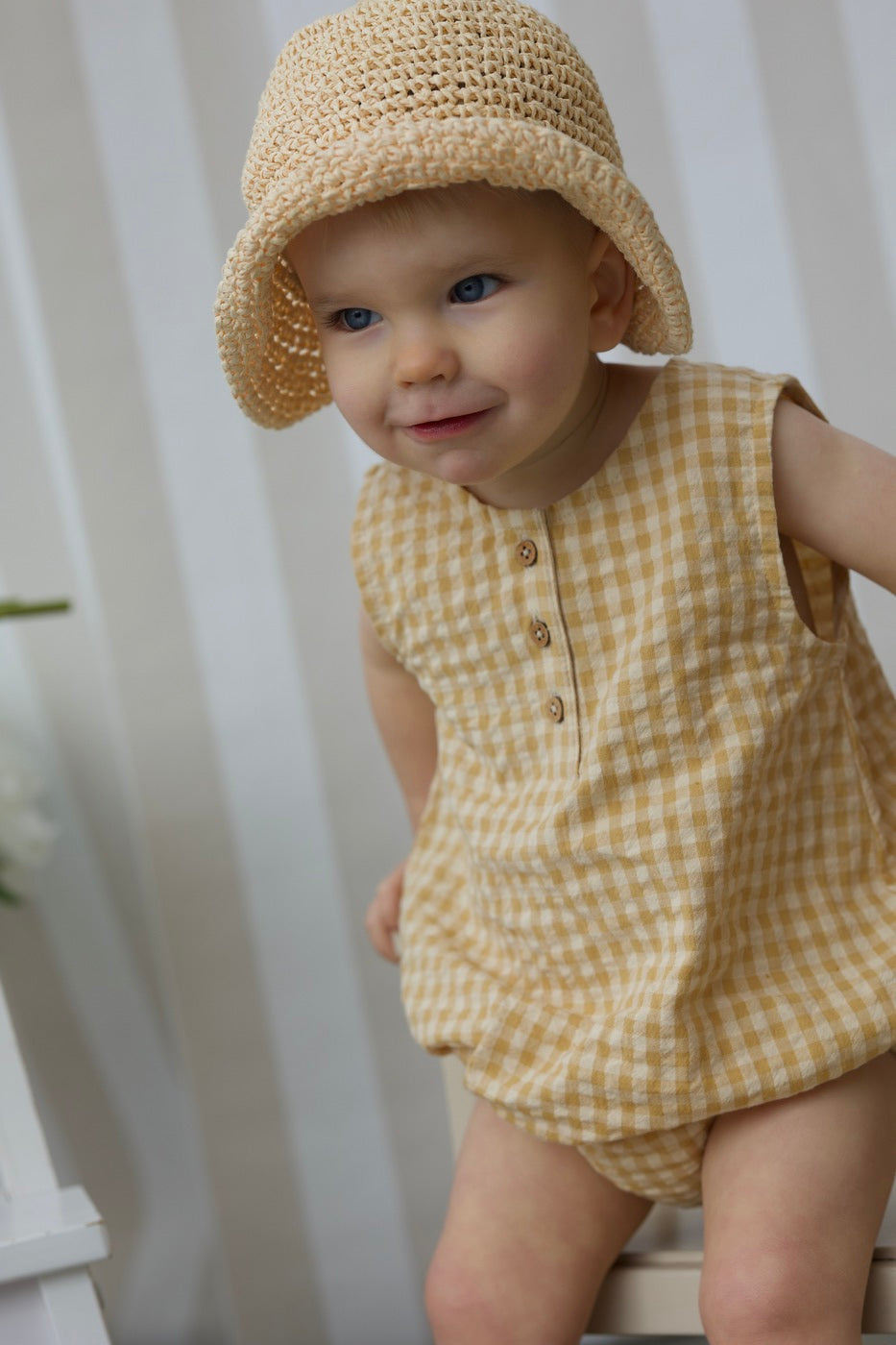 Barboteuse Arthus - Bébé Garçon - Camel Vichy