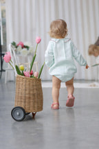 Barboteuse Castille Rayée - Bébé Fille - Ecru & Mint