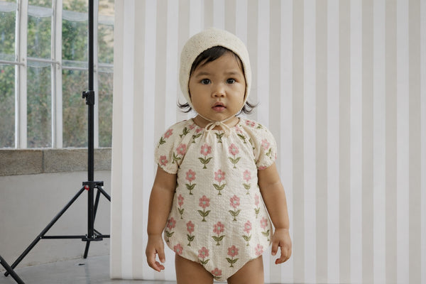 Iris Maxi Flowers Romper - Baby Girl