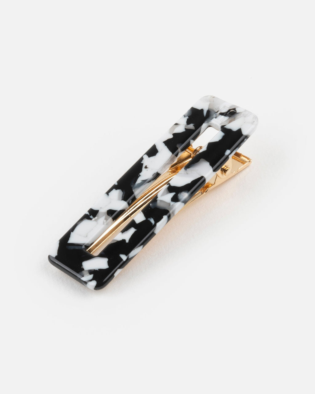 Barrette Rectangle - Noir Et Blanc