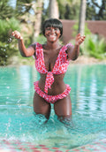 2-Piece Swimsuit Top - Melissandre - Pink Leopard