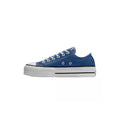 Canvas Hi Platform Sneakers - Blue And White