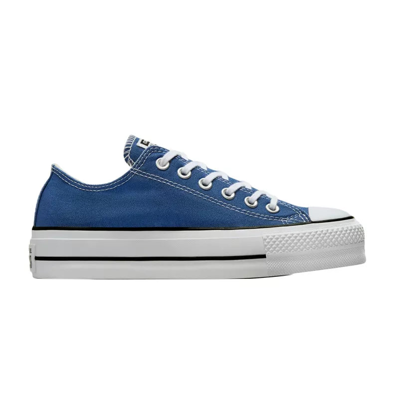 Canvas Hi Platform Sneakers - Blue And White