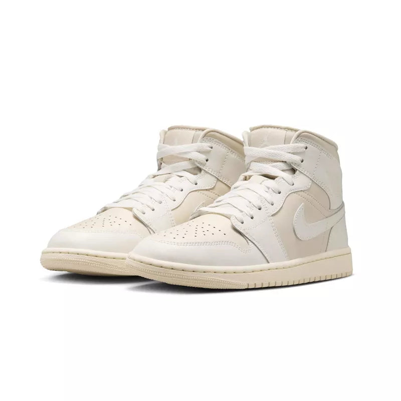 Air Jordan 1 Mid Sneakers - Brown Beige/Ecru