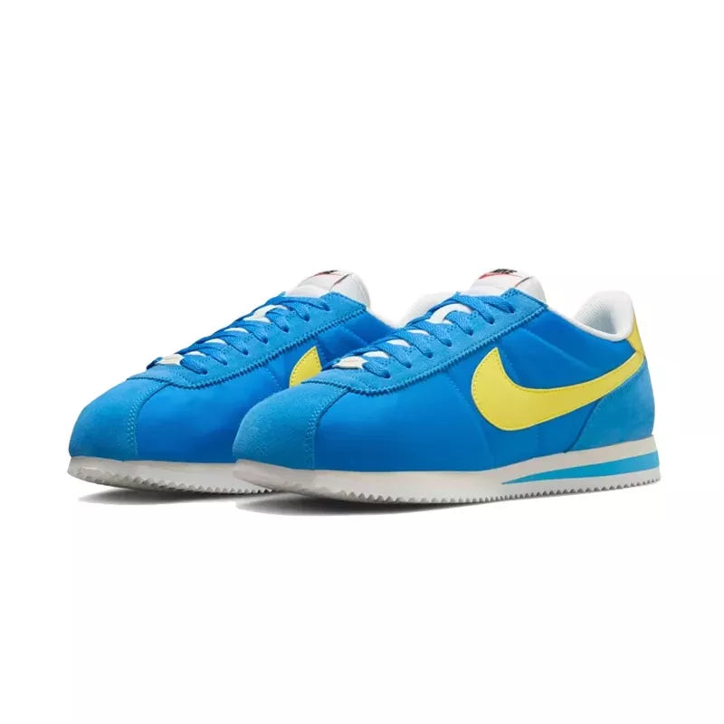 Baskets Nike Cortez Basic Nylon - Bleu Ciel/Blanc/Jaune