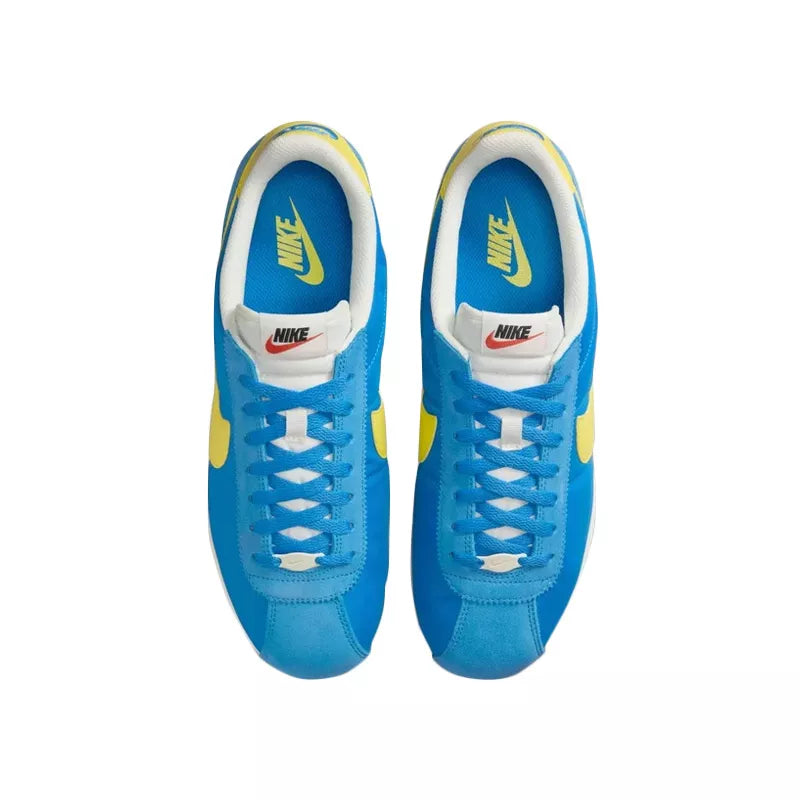 Baskets Nike Cortez Basic Nylon - Bleu Ciel/Blanc/Jaune