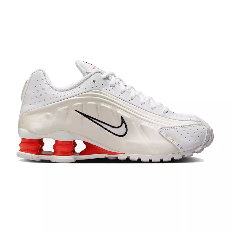 Baskets Nike Shox R4 Gs - Blanc Et Rouge