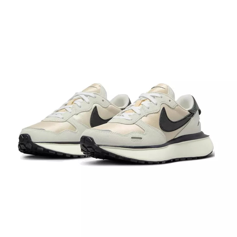 Nike W Phoenix Waffle Zapatillas - Blanco Roto, Negro