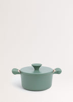 Pot Studio - 2 Cocottes En Fonte D'Aluminium & Manche En Bakélite - Vert Sauge