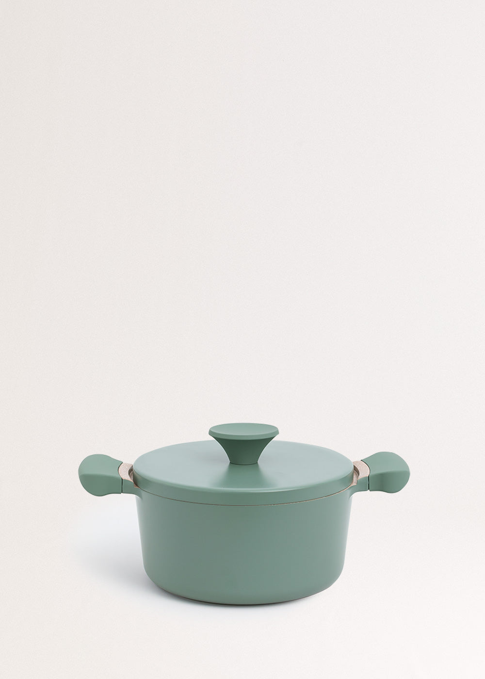 Pot Studio - 2 Cocottes En Fonte D'Aluminium & Manche En Bakélite - Vert Sauge