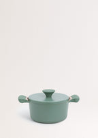 Pot Studio - 2 Cocottes En Fonte D'Aluminium & Manche En Bakélite - Vert Sauge