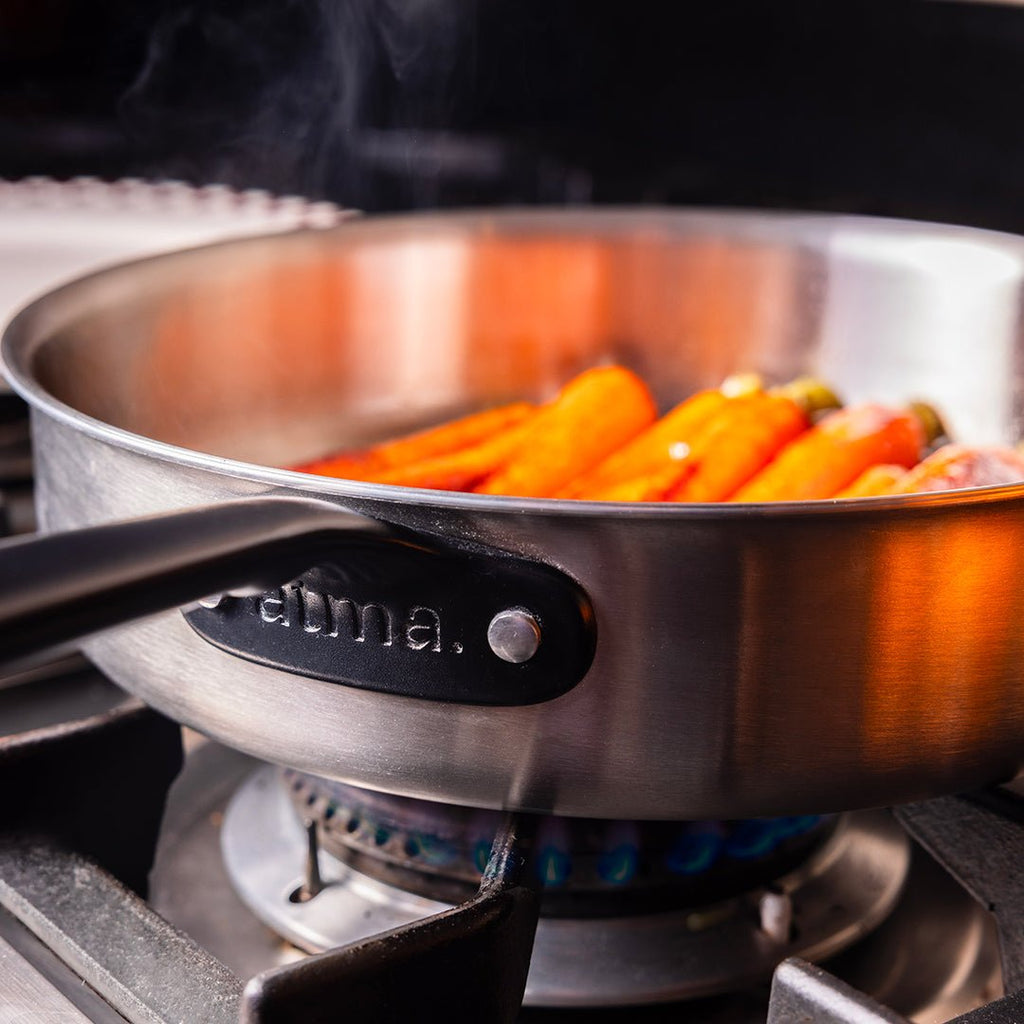 Stainless Steel Cookware Set with Black Handles, 7 Pieces