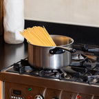 Stainless Steel Cookware Set with Black Handles, 7 Pieces