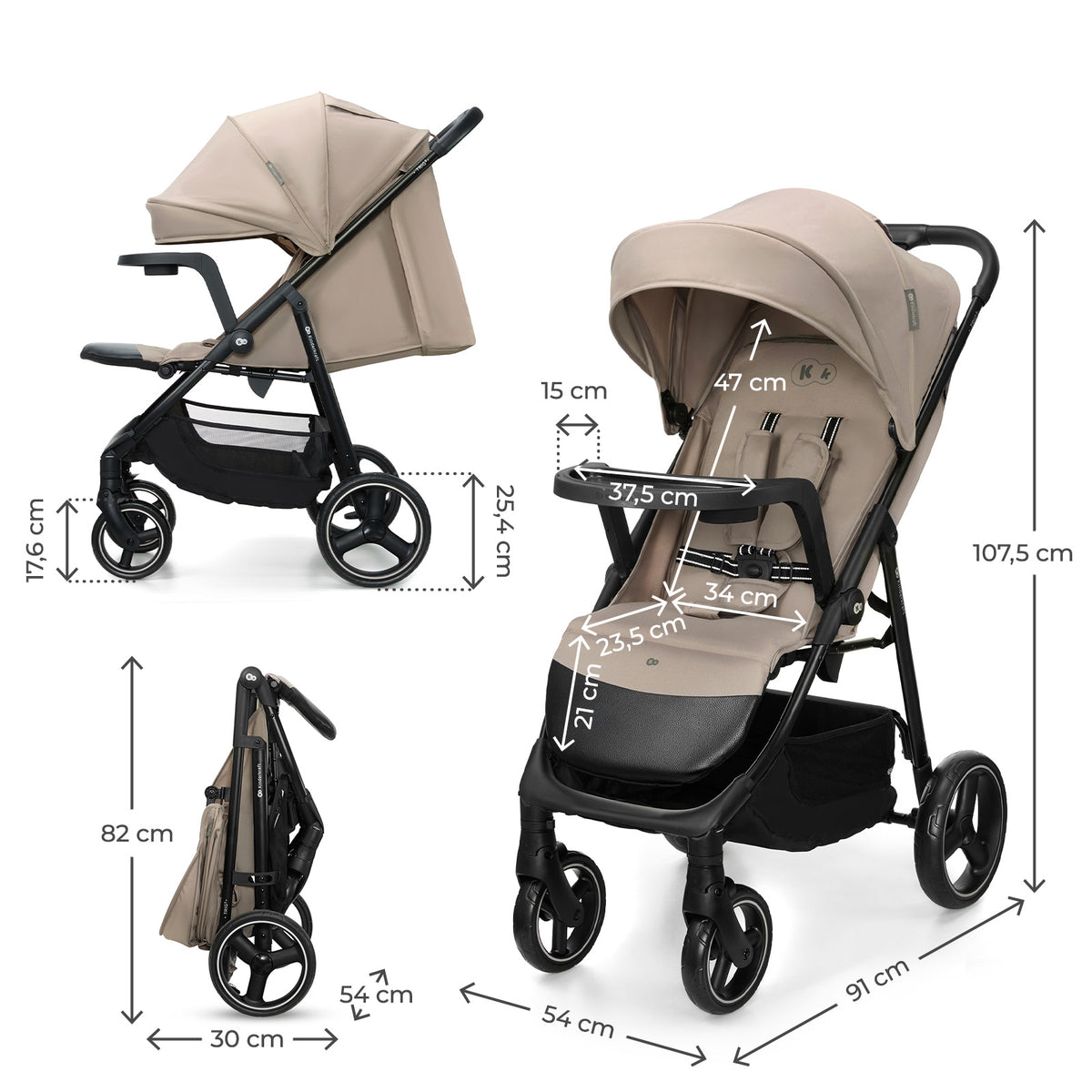 TRIG 3 Pushchair with Tray Beige