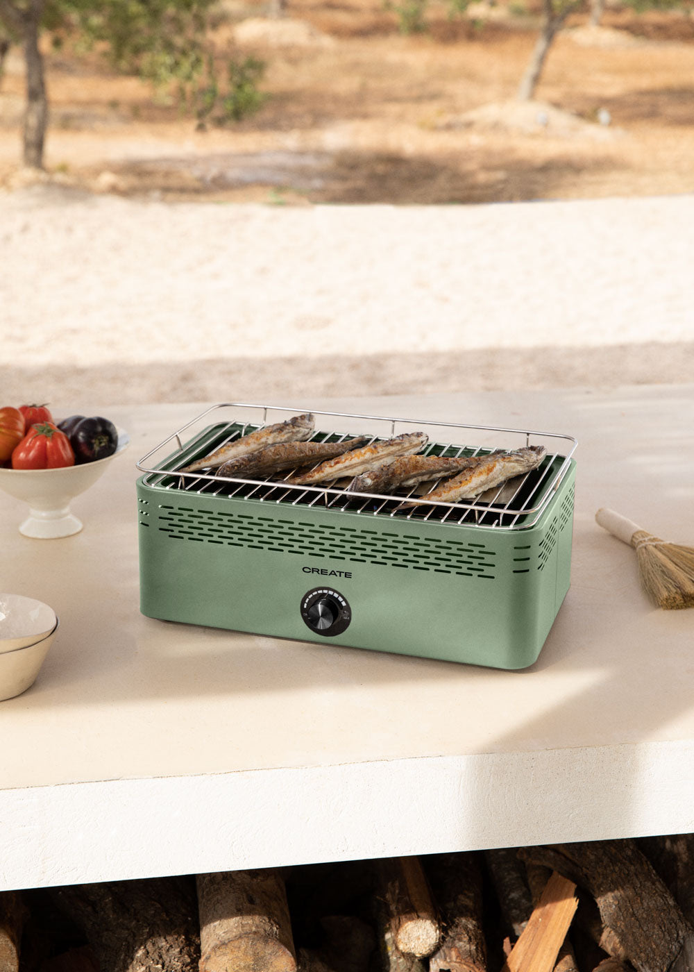 Barbecue Compact - Barbecue Portable Au Charbon Sans Fumée - Vert Sauge