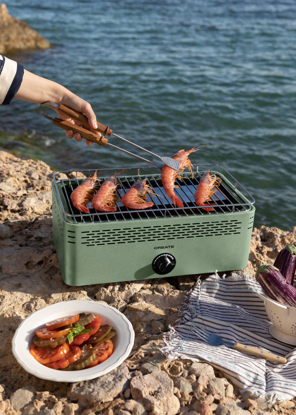 Barbecue Compact - Barbecue Portable Au Charbon Sans Fumée - Vert Sauge
