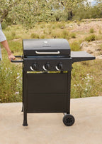 Quemador De Gas BBQ - Barbacoa De Gas De 9Kw Con 3 Quemadores Y Mesa Plegable. - Exclusivo