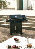 BBQ Gas Burner Pro - Barbacoa de gas con quemador lateral y mesa auxiliar - Negro