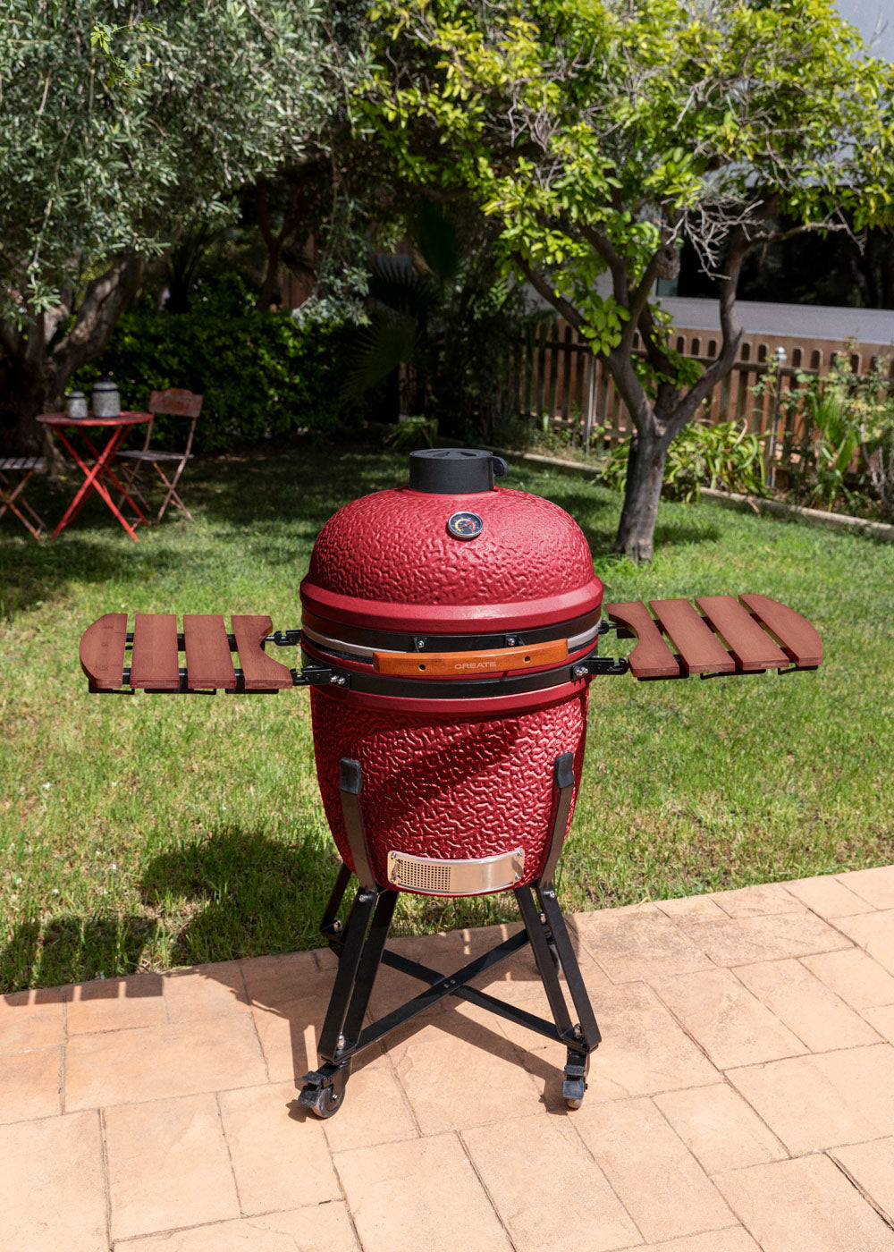 Barbecue Kamado - Barbecue Fumoir En Céramique - Rouge