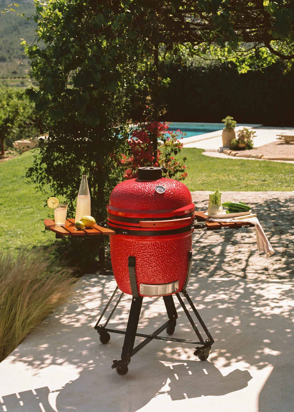 Barbecue Kamado - Barbecue Fumoir En Céramique - 21" - Rouge