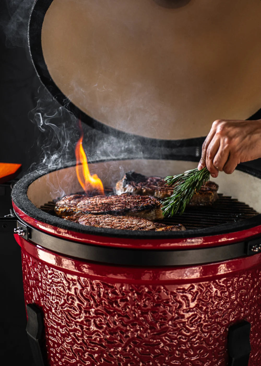Barbecue Kamado - Barbecue Fumoir En Céramique - 21" - Rouge